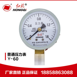 厂家直销 红旗仪表 压力表 Y-60 2.5级 地暖消防胎压气压水压表